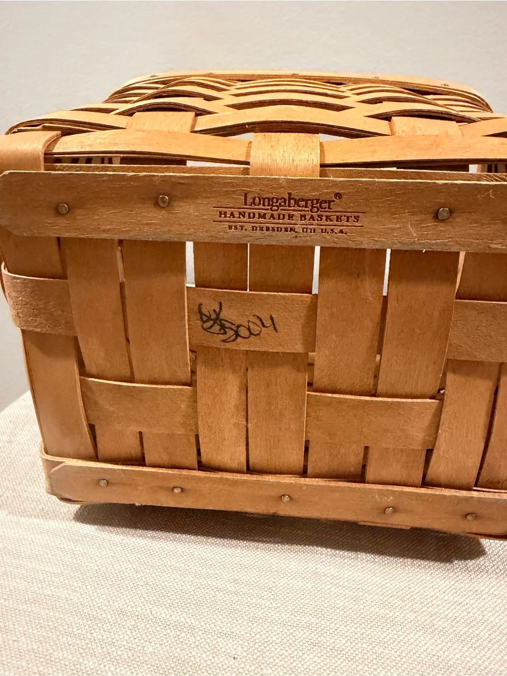 Longaberger slanted basket